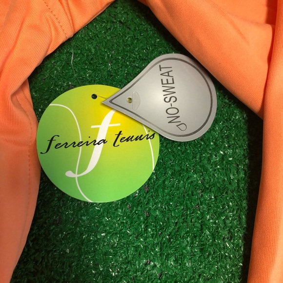 NWT Ferreira activewear workout exercise tennis jacket, full zip, snap sleeves - Picture 4 of 16